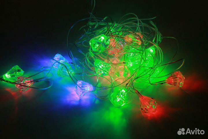 Гирлянда пирамида 20 свд, цветная 3 метра