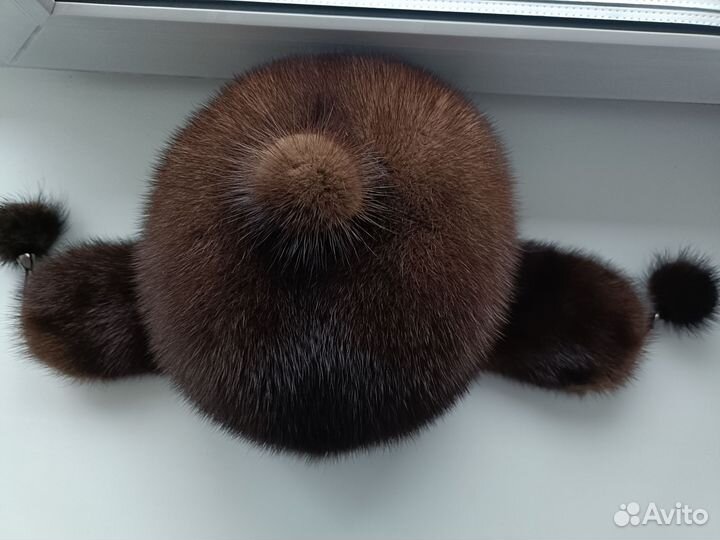 Шапка ушанка женская норковая, р. 56
