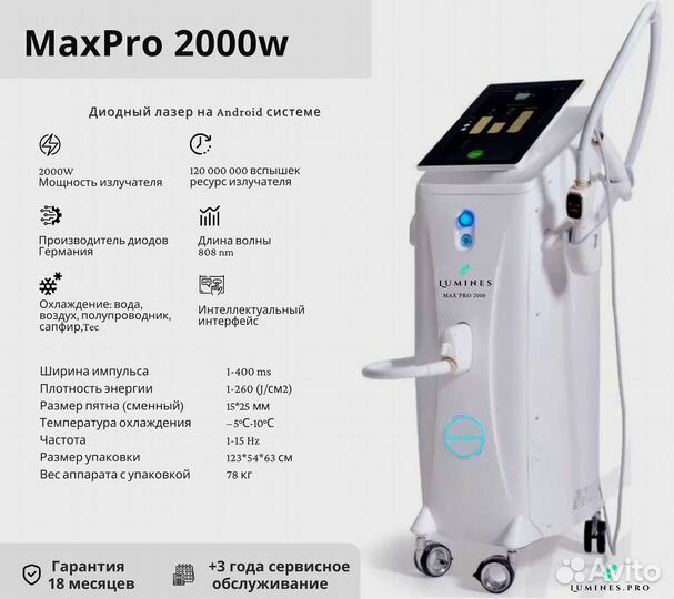 Диодный лазер Люминес Max’Pro 2000W