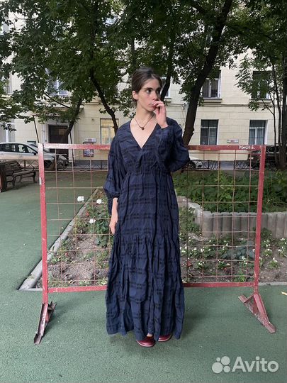 Платье макси в клетку