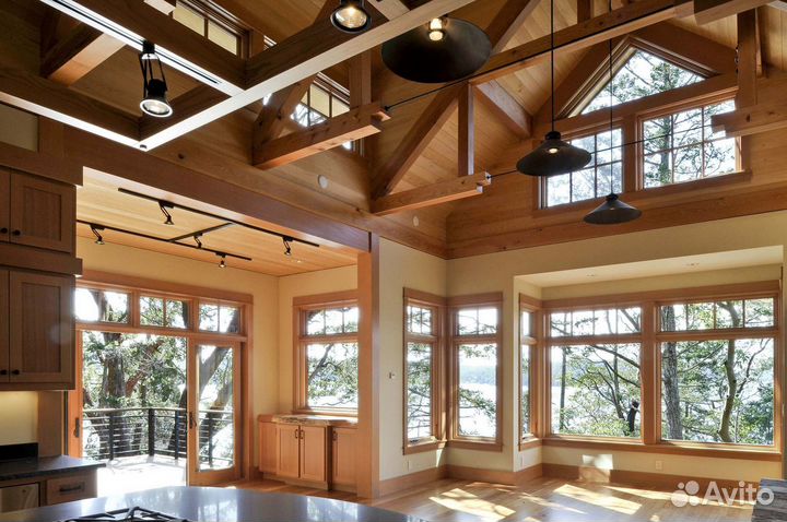 Потолки из дерева классика