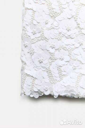 Zara мини юбка с пайетками 42р