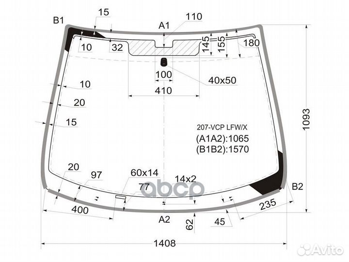 Стекло лобовое peugeot 207 3/5D HBK 06-12 207-V