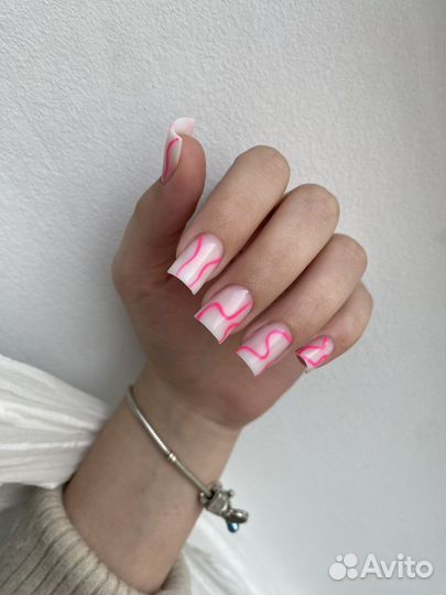 Комби маникюр+укрепление гелем