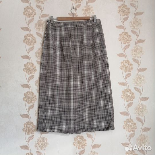 Юбка винтажная клетчатая миди 50рр