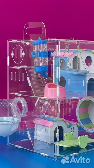 Акриловая клетка для хомяка