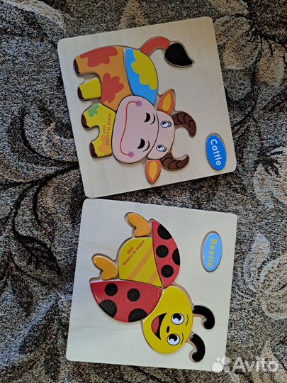 Деревянные пазлы вкладыши