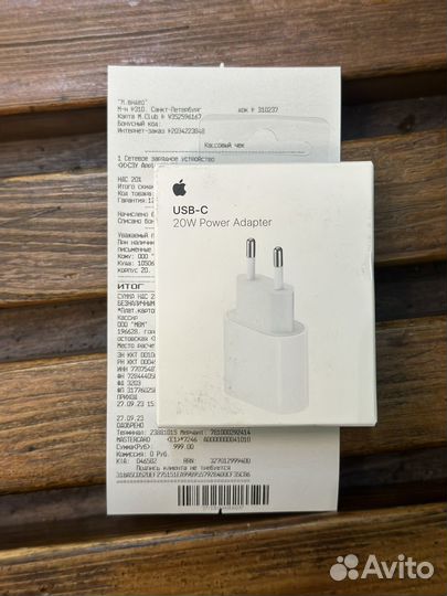 Apple адаптер USB TypeC 20W оригинал новый
