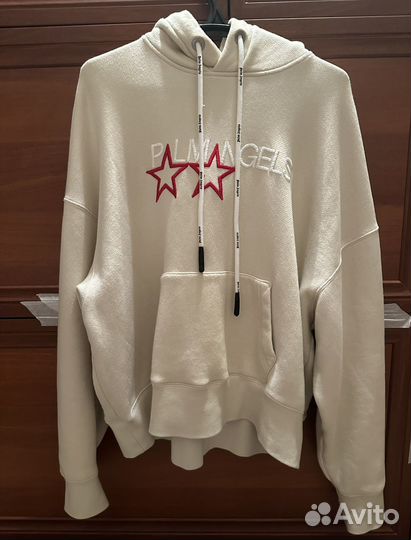Palm Angels Racing Star Hoodie 'Light Grey'