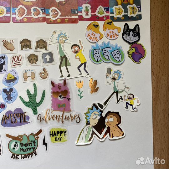 Наклейки (аниме, стикеры, эмоджи, рик и морти)