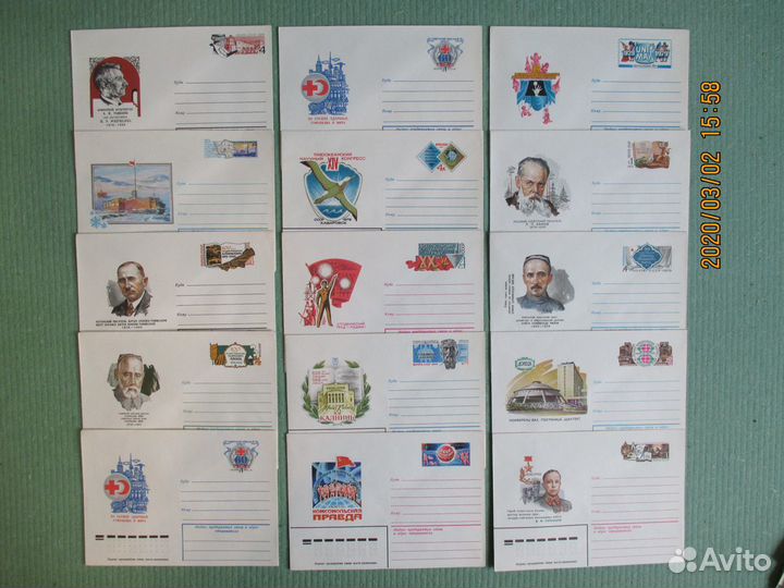 Конверты и карточки с оригинальн. маркой и буклеты