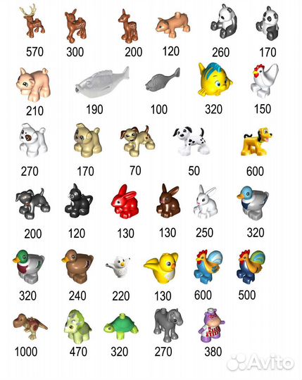 Lego duplo животные, человечки, детали