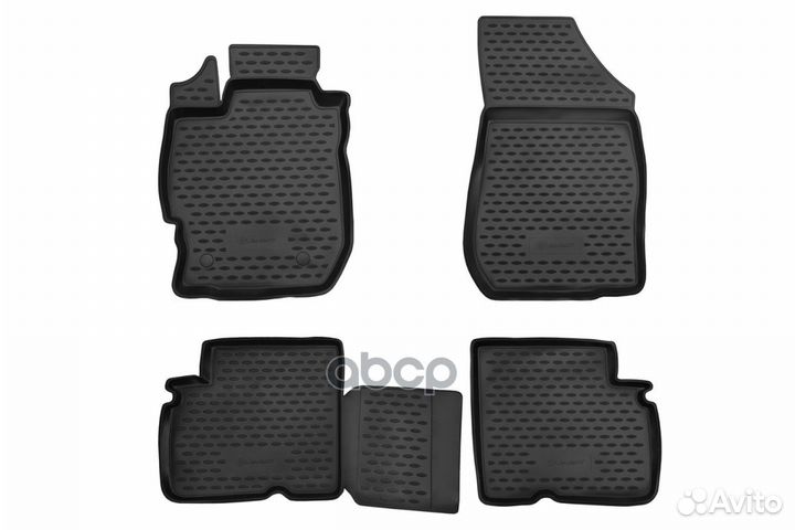 Коврики в салон с бортиком, полиуретан черный