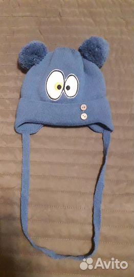 Шапка зимняя для мальчика 3-5 месяцев