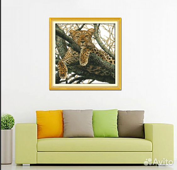 Набор для вышивания крестиком леопард А3-40