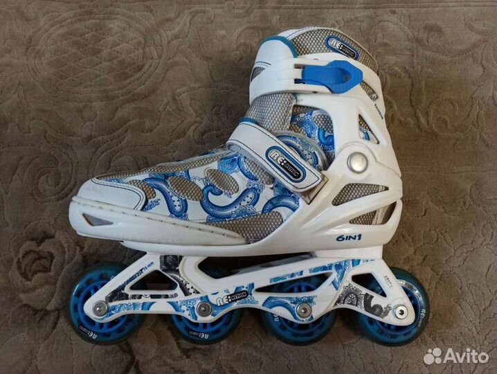 Ролики раздвижные 6 in 1, защита, шлем