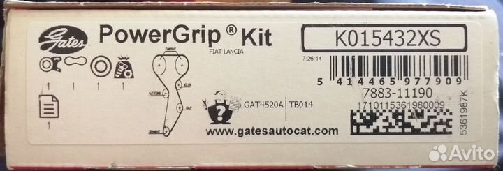 Комплект грм Gates Fiat Marea, Bravo K015432XS