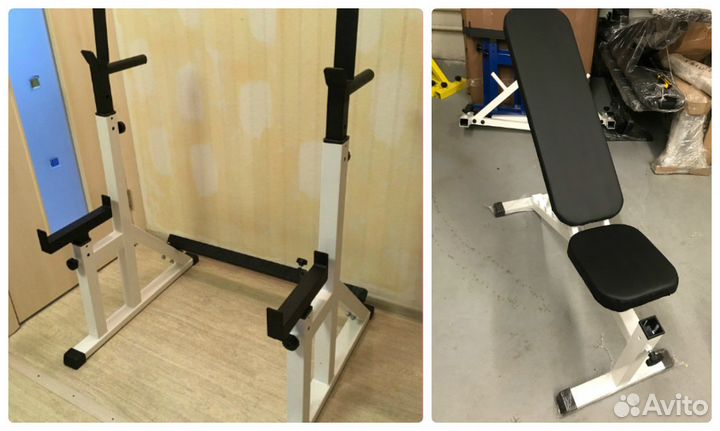Скамья Для Жима Рекорд + Стойки для штанги вар193