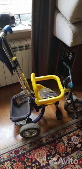 Трехколесный детский велосипед с ручкой б/у