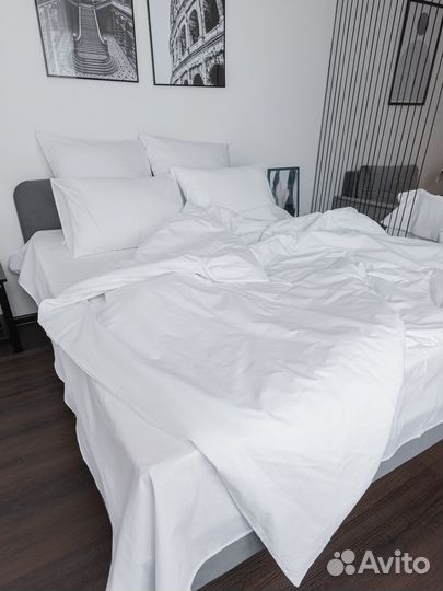 Постельное белье белое Бязь-гост, полуторка