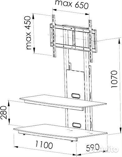 Тумба - полка для ЖК телевизоров