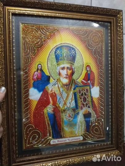 Икона Св. Николай Чудотворец с багетом