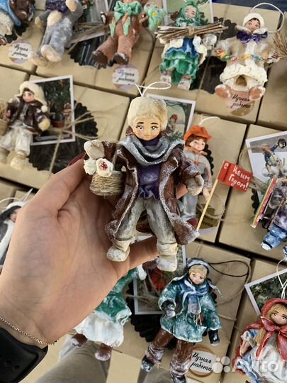 Ватная игрушка мальчик в куртке