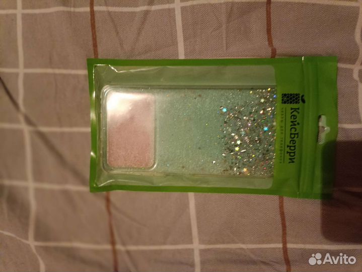 Чехол на Poco X4 Pro 5G бирюзовый с блестками