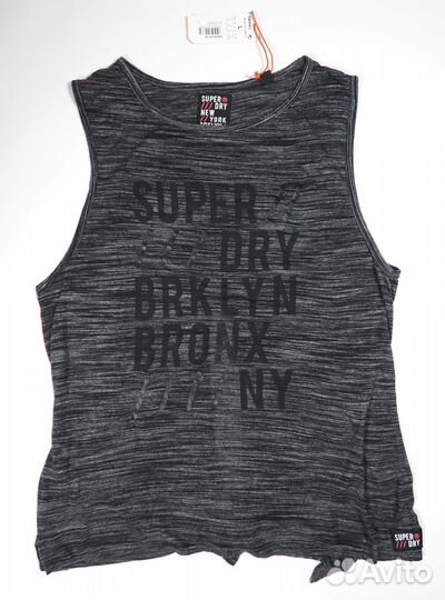 L Майка Superdry Haven Knot Back Tank Charcoal Mar