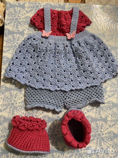 Одежда для кукол и вязаных игрушек.Вязаная одежда