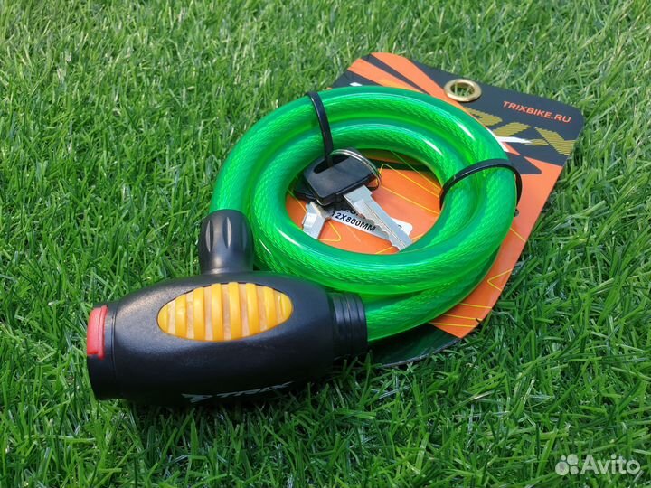 Трос противоугонный 12х800мм с ключами