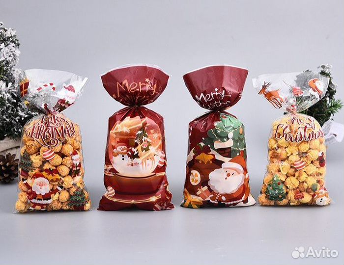 Подарочный новогодний пакет. Набор 50 штук