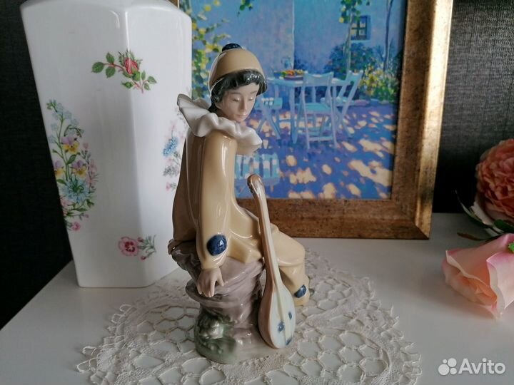 Статуэтка lladro nao Клоун с мандолиной Испания бу