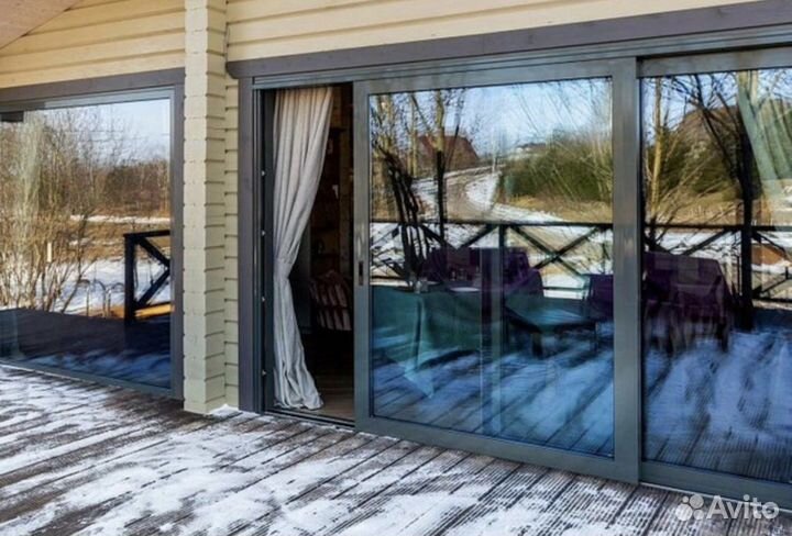 Раздвижные двери, алюминиевые порталы