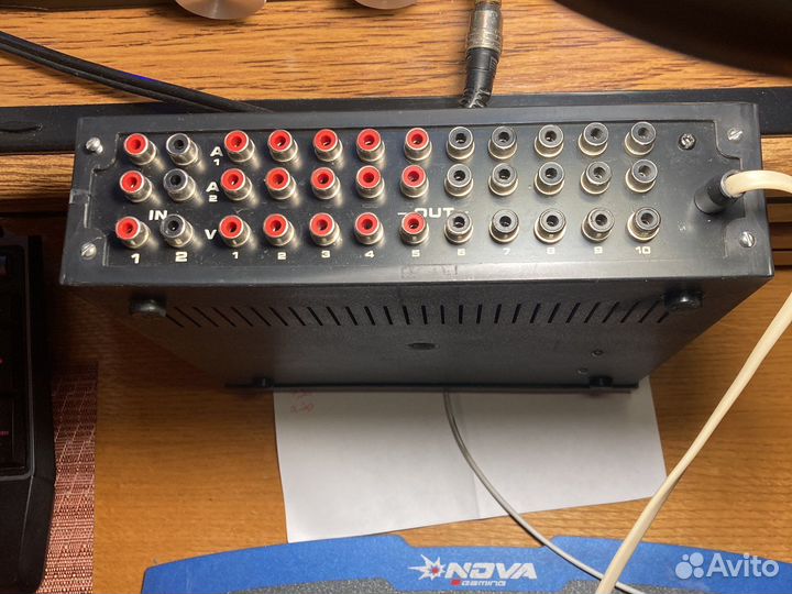 Сплиттер, аудио/видео, стерео, 1(2)на 10