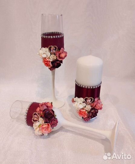 Свадебные аксессуары (бокалы и семейный очаг)