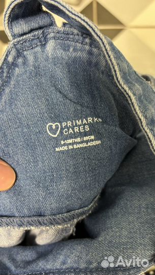 Джинсовый комбинезон Primark на девочку 80