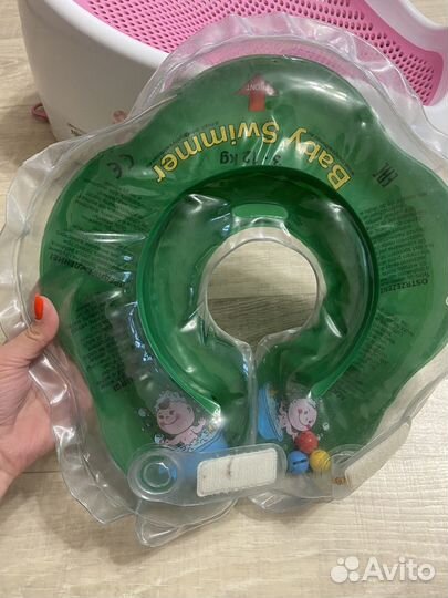 Горка для купания, стульчик и круг