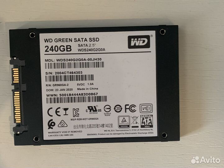 Ssd WD green 240 gb
