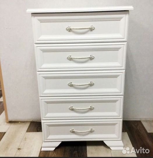 Комод 5 ящиков грация, белый