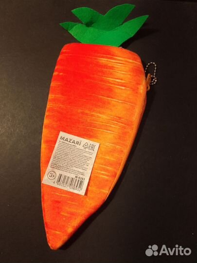 Пенал на молнии морковь