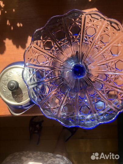 Стеклянная сахарница и ваза для фруктов СССР