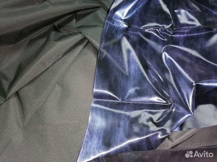 179) Ткань Плащевка синяя с переливом 145см.*0,55м