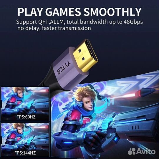 Кабель hdmi v. 2.1 8K 48Gbps новые 1.5м 3м