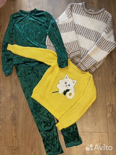 Бархатный костюм, кардиган,свитеры Pull&Bear и др