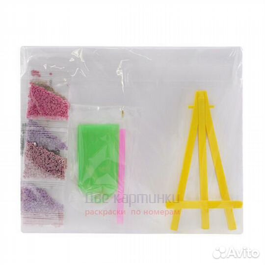 Алмазная мозаика 21x25 Прозрачная ваза с букетом н