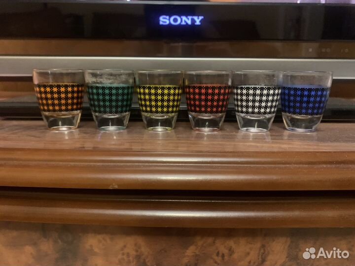 Фужеры хрустальные цветные с перламутром СССР