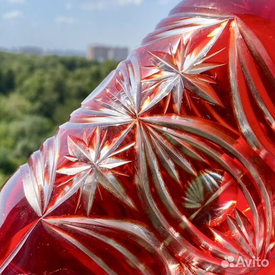 Кувшин цветное стекло СССР хрусталь рубиновое