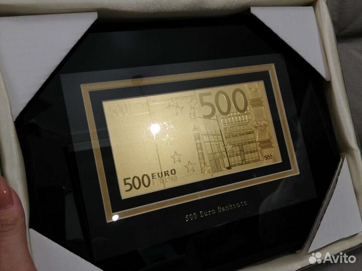 Сувенир подарок 500 евро из сусального золота