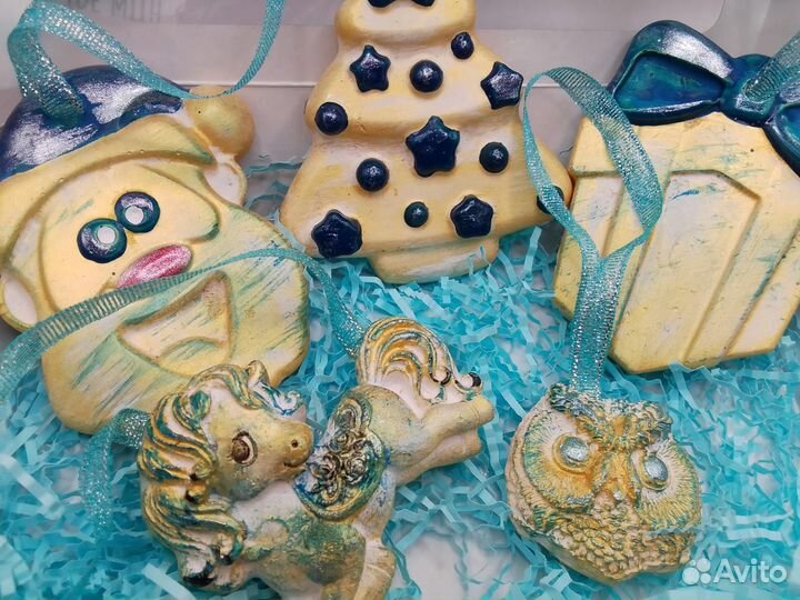 Ёлочные игрушки набор Подарок Новый год руч работа